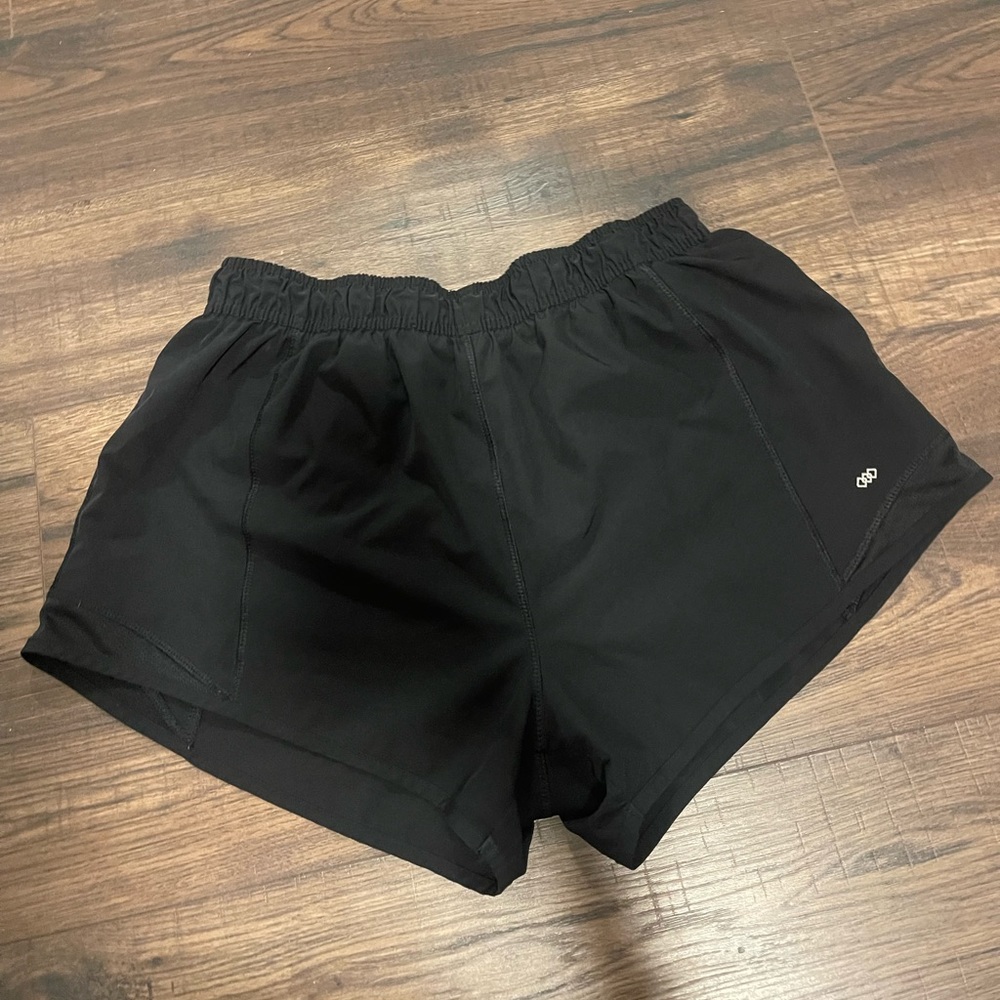 black athletic shorts